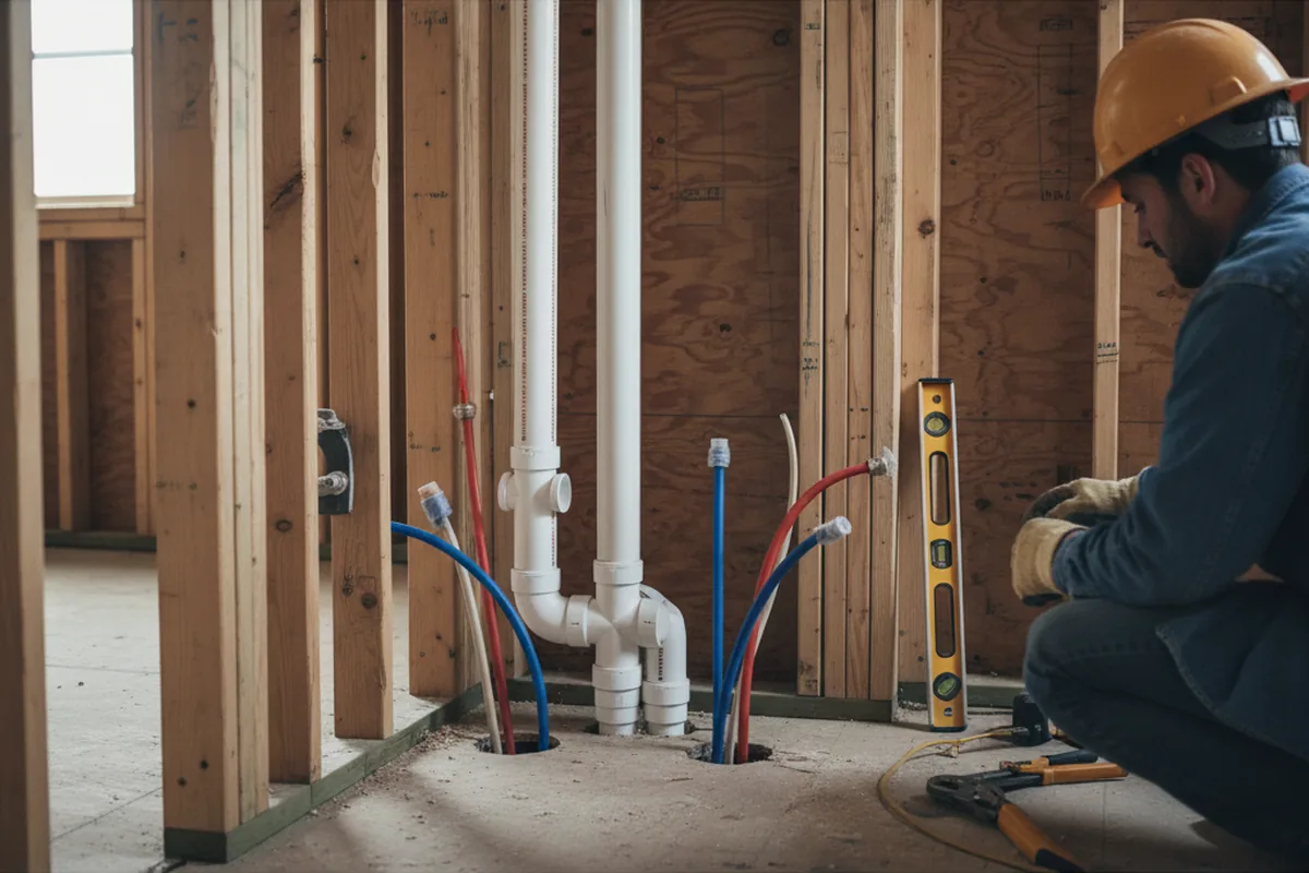 Drain and supply rough-in during Garbage Disposal Repair in Kaufman